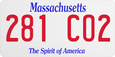 MA license plate 281CO2