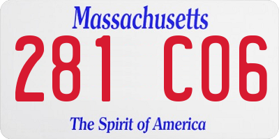 MA license plate 281CO6