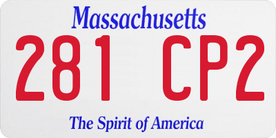 MA license plate 281CP2