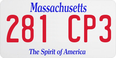 MA license plate 281CP3