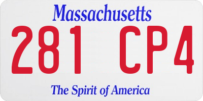 MA license plate 281CP4