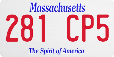 MA license plate 281CP5