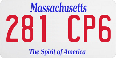 MA license plate 281CP6