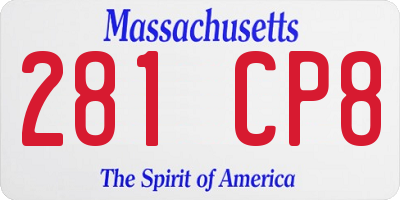 MA license plate 281CP8