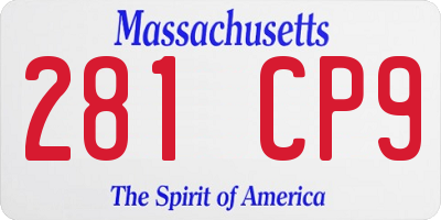 MA license plate 281CP9