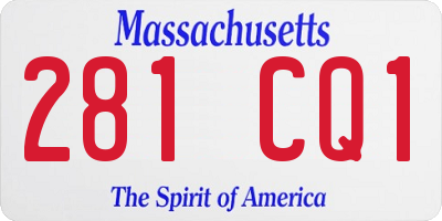 MA license plate 281CQ1