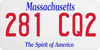MA license plate 281CQ2