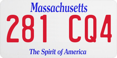 MA license plate 281CQ4