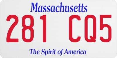 MA license plate 281CQ5