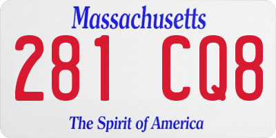 MA license plate 281CQ8