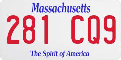 MA license plate 281CQ9