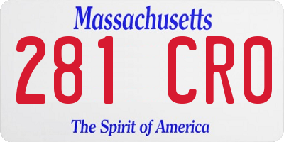 MA license plate 281CR0