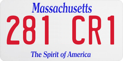 MA license plate 281CR1