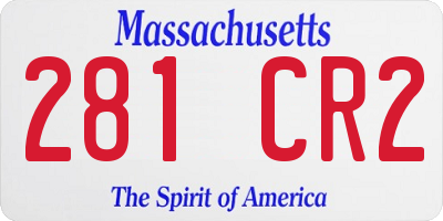 MA license plate 281CR2