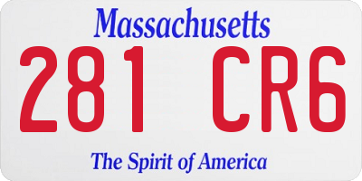 MA license plate 281CR6