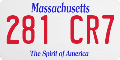 MA license plate 281CR7