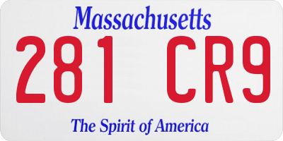 MA license plate 281CR9