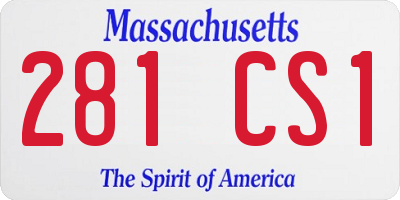 MA license plate 281CS1