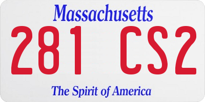 MA license plate 281CS2