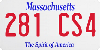 MA license plate 281CS4