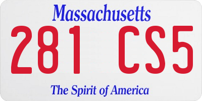 MA license plate 281CS5