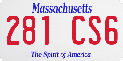 MA license plate 281CS6