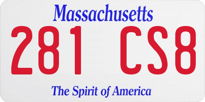 MA license plate 281CS8