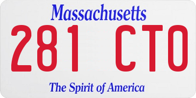 MA license plate 281CT0