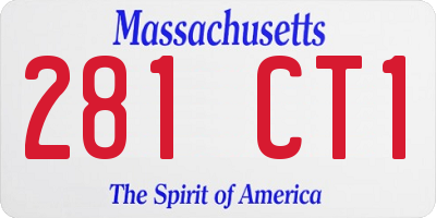 MA license plate 281CT1
