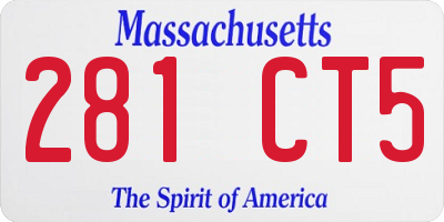 MA license plate 281CT5