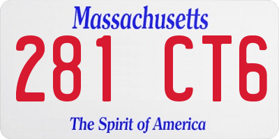 MA license plate 281CT6