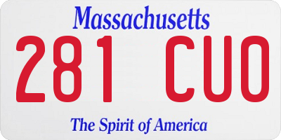 MA license plate 281CU0