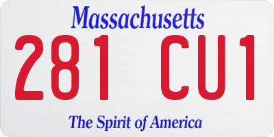 MA license plate 281CU1