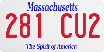 MA license plate 281CU2