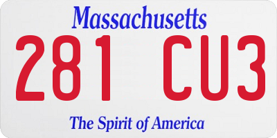 MA license plate 281CU3
