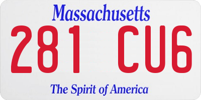MA license plate 281CU6