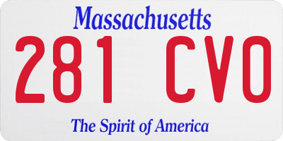 MA license plate 281CV0