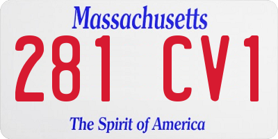 MA license plate 281CV1