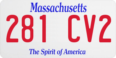 MA license plate 281CV2