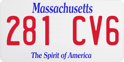 MA license plate 281CV6