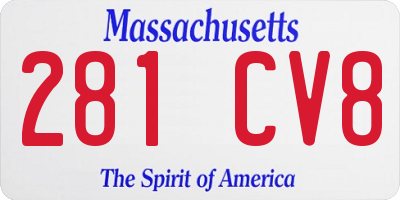 MA license plate 281CV8