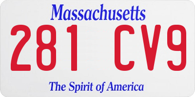 MA license plate 281CV9