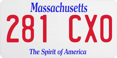 MA license plate 281CX0