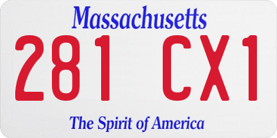 MA license plate 281CX1