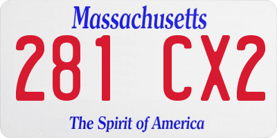 MA license plate 281CX2