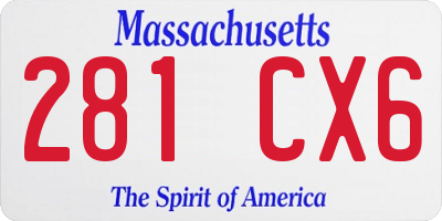 MA license plate 281CX6