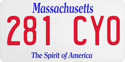 MA license plate 281CY0