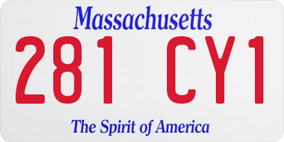 MA license plate 281CY1