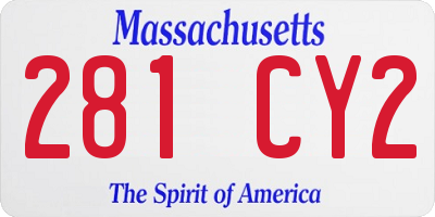 MA license plate 281CY2