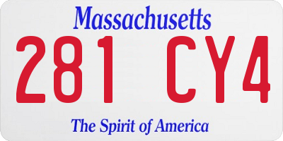 MA license plate 281CY4